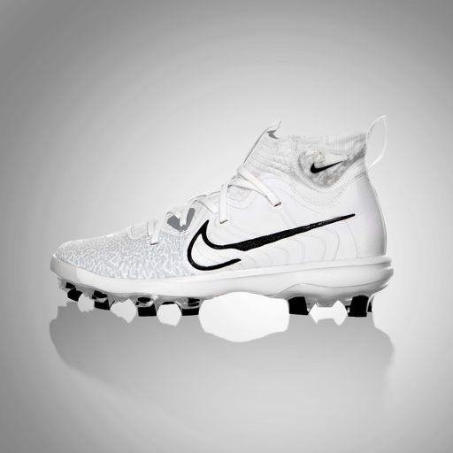 Nike Alpha Huarache Mens 10 White Grey NXT MCS Baseball Cleats Molded Swoosh