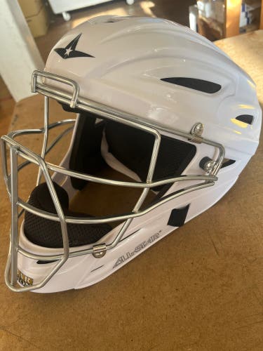New All-Star White MVP2500 Catcher's Helmet