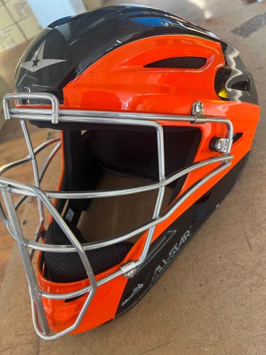 New All-Star Black and Orange MVP2500 Catcher's Helmet