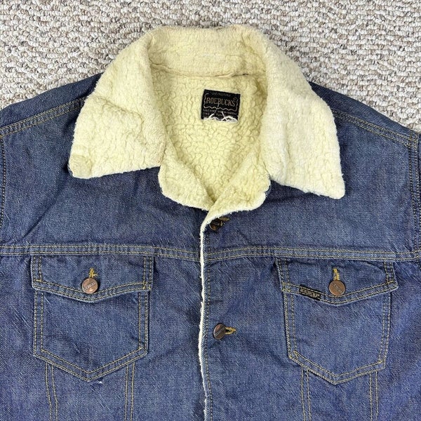 READ Vintage Sears Roebucks Western Wear Denim Jean Jacket Sherpa