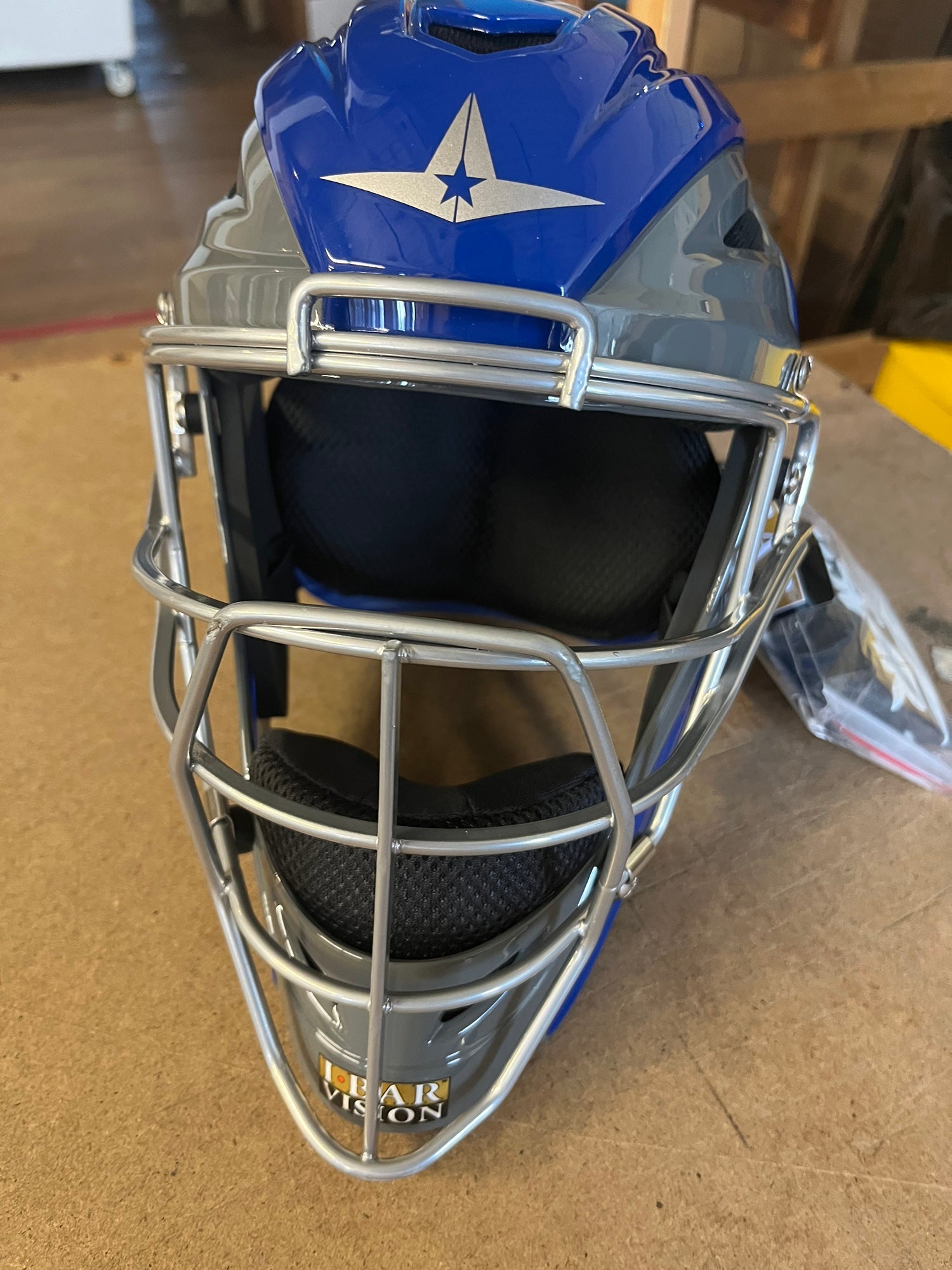 All-Star MVP2500 Graphite Two-Tone Catcher's Helmet Navy