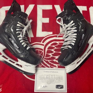NHL Detroit Red Wings Bauer Supreme MACH Pro Stock Hockey Skates 10 Fit 1 Black Step Steel