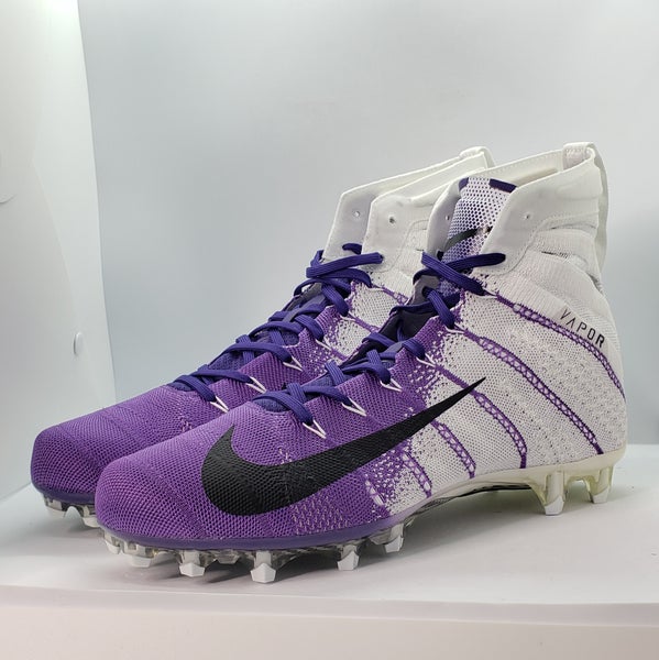 Nike Vapor Untouchable 3 Elite Football Cleats White Purple AO3006-155 Sz  12.5