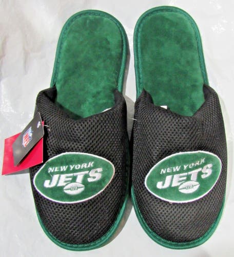 NFL New York Jets Mesh Slide Slippers Striped Sole Size S by FOCO