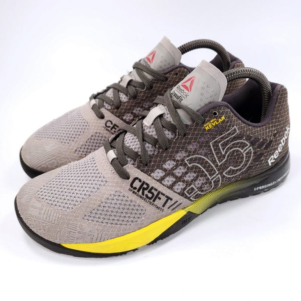 helvede Finde på gammelklog Reebok Crossfit Nano 5.0 Athletic Running Shoe Womens Size 8 V72421 Gray  Yellow | SidelineSwap