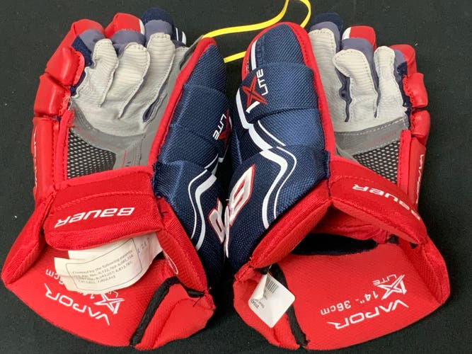 New Bauer Vapor 1X Lite Gloves 14" navy red white
