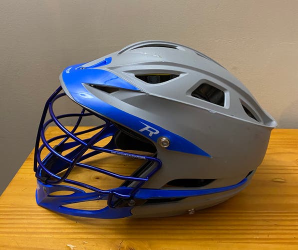 Cascade R Mens Lacrosse Helmet Grey Royal No Chin Strap