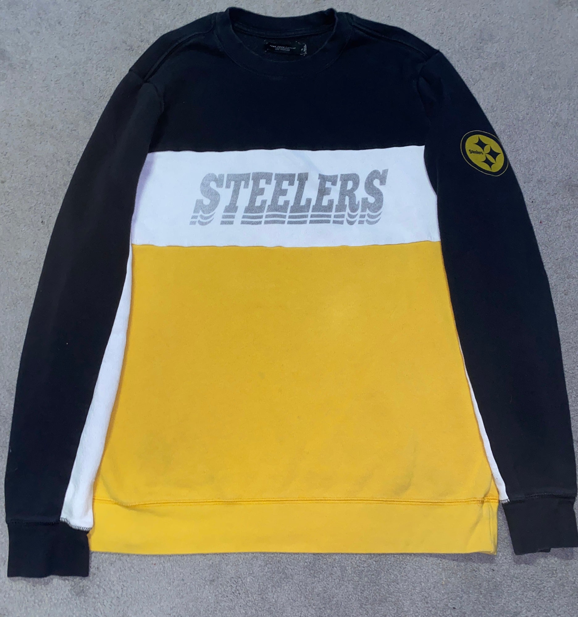 Pittsburgh Steelers Y2K Zip Up Hoodie Men's XL NFL Apparel Yellow Vtg