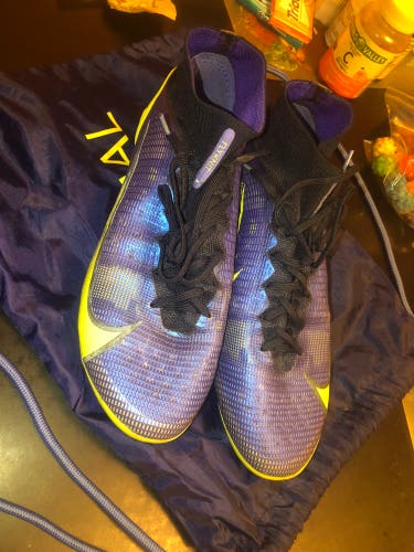 Blue Men's Molded Cleats Nike Mercurial Superfly Cleats