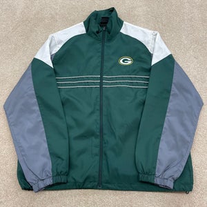 Green Bay Packers Jacket Men Large Adult Sports Illustrated NFL Football Zip Up