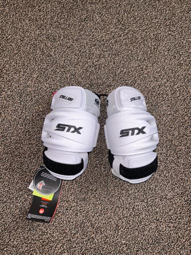 New XL Extra Large STX Stallion 500 Arm Pads Lax Lacrosse New with Tags White
