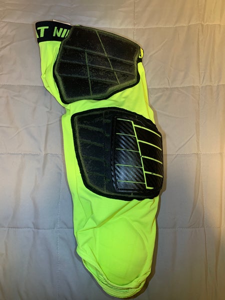 NIKE Pro Combat Hyperstrong Volt Yellow Hard Plate Football Girdle