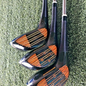 Dunlop Scotland 'real' Wood Set 2,3,4 Woods Power Flow Regular Steel RH / sa4765
