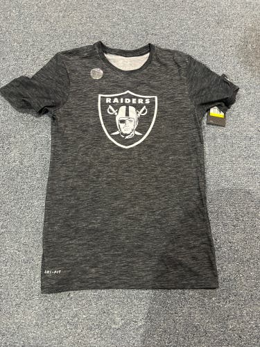 New Gray Nike Las Vegas Raiders Big Logo T-Shirt Small