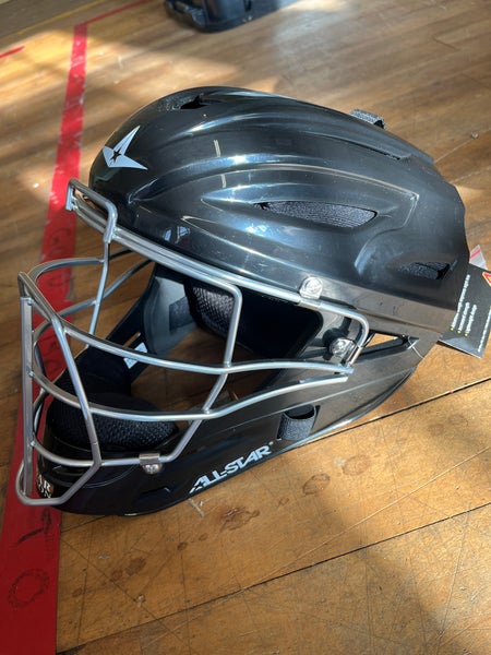 All Star Adult Hockey Style Catchers Helmets, Black
