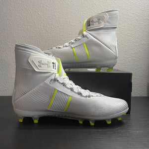 Under Armour Highlight MC Men's Football Cleats Size 10.5 Silver White High Top