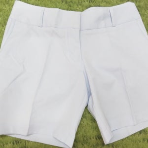 LADIES Adidas CLIMALITE Stretch Golf Shorts * Size 6 Dew/Light Blue - Short 17"
