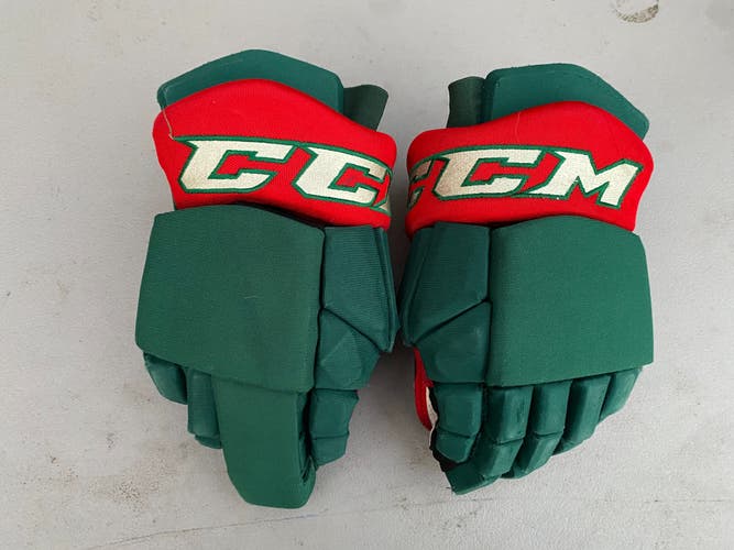 CCM HGTK Tacks Pro Stock 14" Hockey Gloves Wild Green MODIFIED 3379