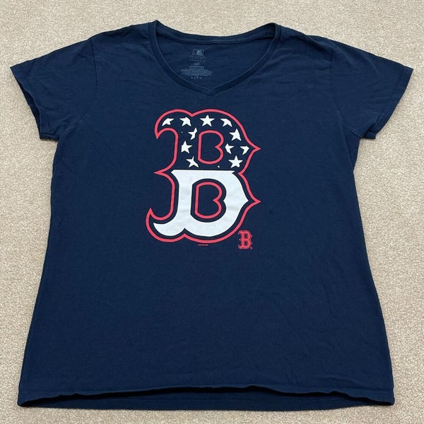 47' Brand MLB Boston Red Sox Womens Large Blue 3/4 Sleeve