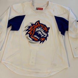 CCM Custom Pro Stock Hockey Practice Jersey Sound Tigers AHL White 58 Used (9597)