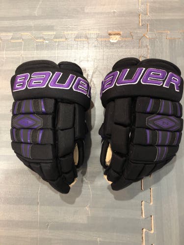 Custom Black And Purple Bauer 13" Nexus 2N Gloves