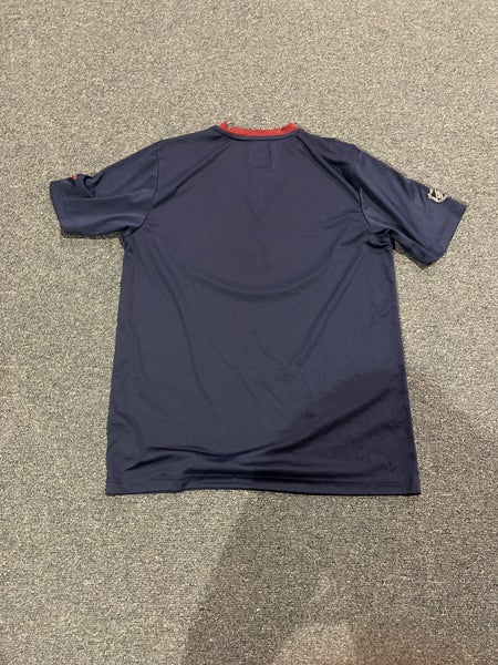Colorado Avalanche Player Issued Blue Fanatics T-Shirt (Red Collar) Medium, Large,XL