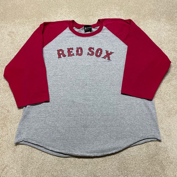 Boston Red Sox T Shirt Men Small Adult Gray MLB Baseball Raglan