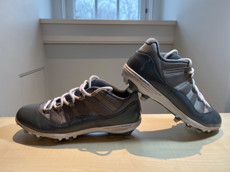 Smoke Grey Jordan 11 Cleats (Low)