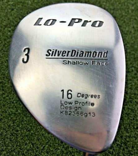 Lo-Pro Silver Diamond Shallow Face 3 Wood 16* / RH / Regular Graphite / gw2831