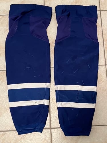 White And Blue Used Large Adidas Pro Stock Socks TML