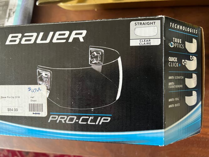 Bauer Visor Pro Clip Straight Visor Clear