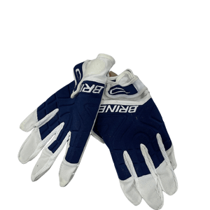 Used Brine Navy Blue And White Gloves Md Women's Lacrosse Gloves