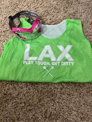 Cascade Lacrosse Goggles and Reversable Pinnie