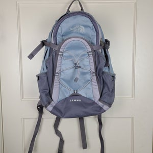 The North Face Jemma Backpack Hiking School Travel Bag Black Gray Blue