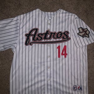 Houston Astros Craig Biggio Retro Pinstripes Baseball Mens XL