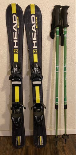 Used HEAD SuperShape Team 87cm Skis and poles