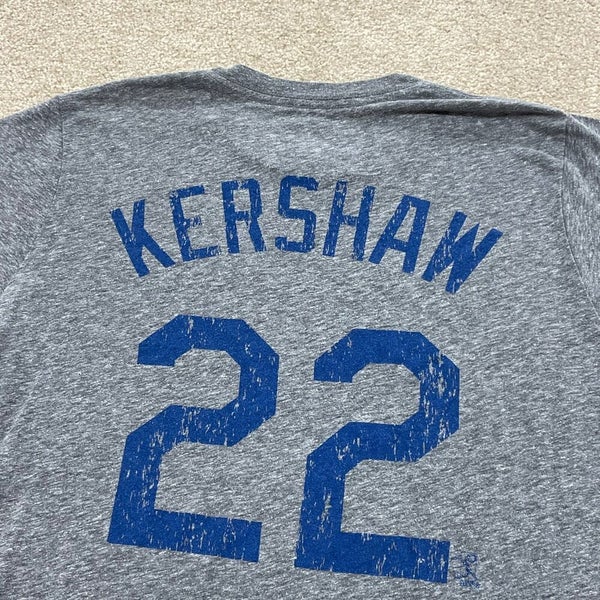 LA DODGERS KERSHAW Jersey T-Shirt 22 Grey - Men's XL Sga New