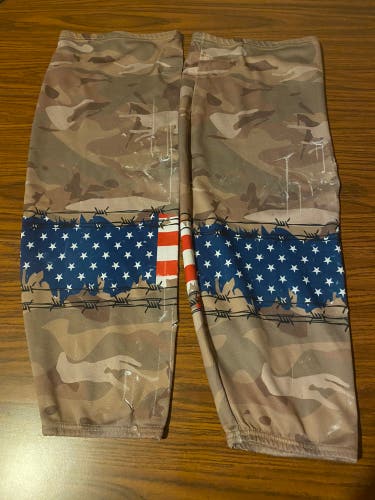 USA Flag Military Camouflage Adult Hockey Socks 29”