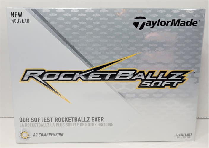 New TaylorMade RocketBallz Soft Balls 12 Pack (1 Dozen) White