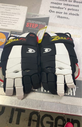 Zebra D-Gel Used Black 14" Broomball Gloves