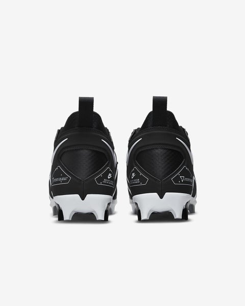 new mens 11 nike alpha menace pro 3 mid molded football/lacrosse cleats black/white ct6649