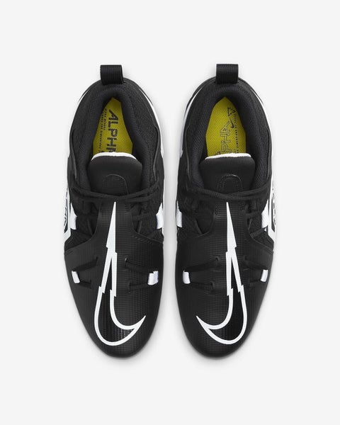 new mens 11 nike alpha menace pro 3 mid molded football/lacrosse cleats black/white ct6649