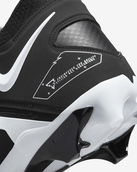 new mens 11 nike alpha menace pro 3 mid molded football/lacrosse cleats black/white ct6649