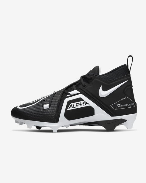 new mens 11 nike alpha menace pro 3 mid molded football/lacrosse cleats black/white ct6649