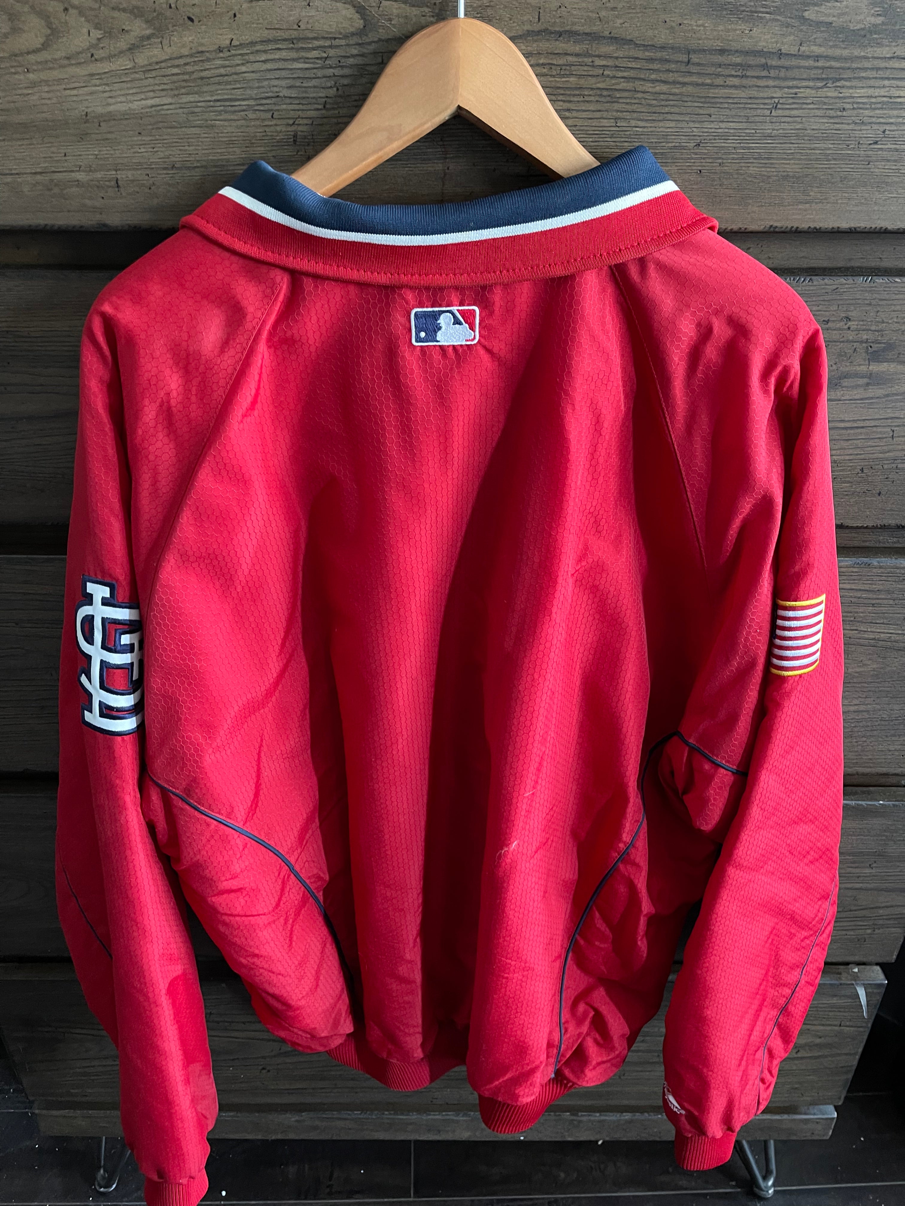St Louis Cardinals Jacket Men Large Adult Red Majestic Pullover MLB  Baseball STL