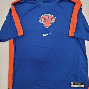 30113 Nike NEW YORK KNICKS Team Issued Authentic Short Sleeves Warm Up Shirt NEW