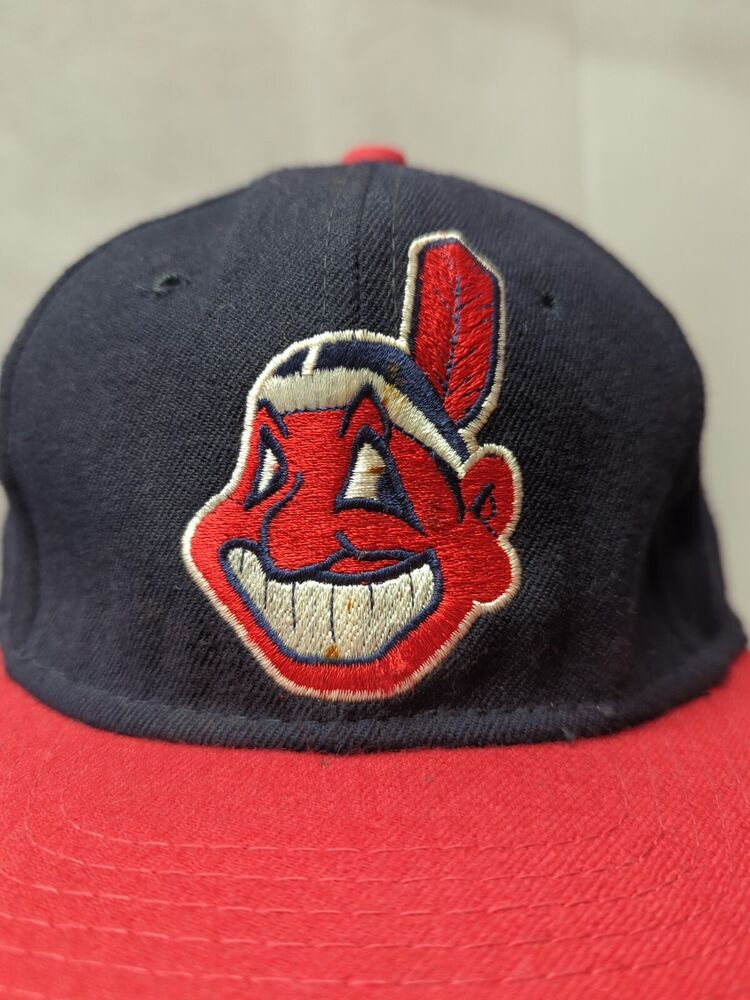 Cleveland Indians Hat Baseball Cap Fitted 7 3/8 Mitchell & Ness