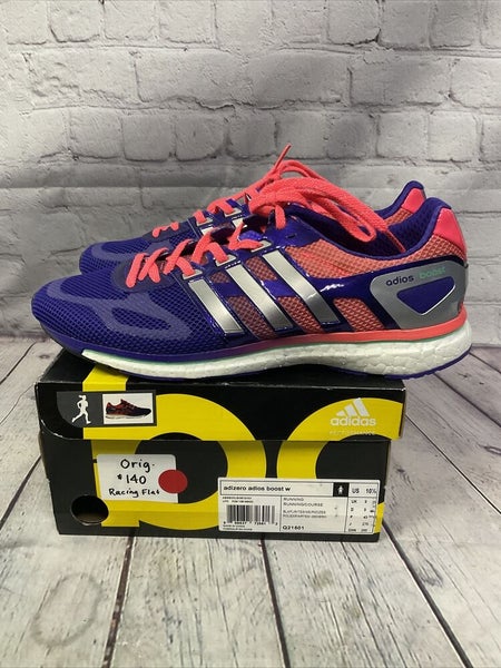 Adidas Adizero Adios Boost Womens Running Shoes Size 10.5 Gray Pink New With Box SidelineSwap