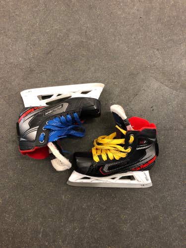 Junior Used Bauer Vapor X2.7 Hockey Goalie Skates D&R (Regular) 3.0