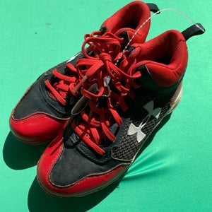 Red Used Youth Molded Under Armour Cleats Size 1.5